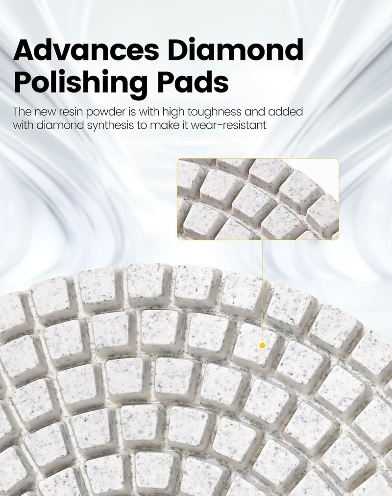 PANFREET 3 Step 4 Inch Diamond Polishing Pads,Wet/Dry Step 1 Granite Polish Pad for Granite Quartz Marble Concrete Terrazzo - Image 5